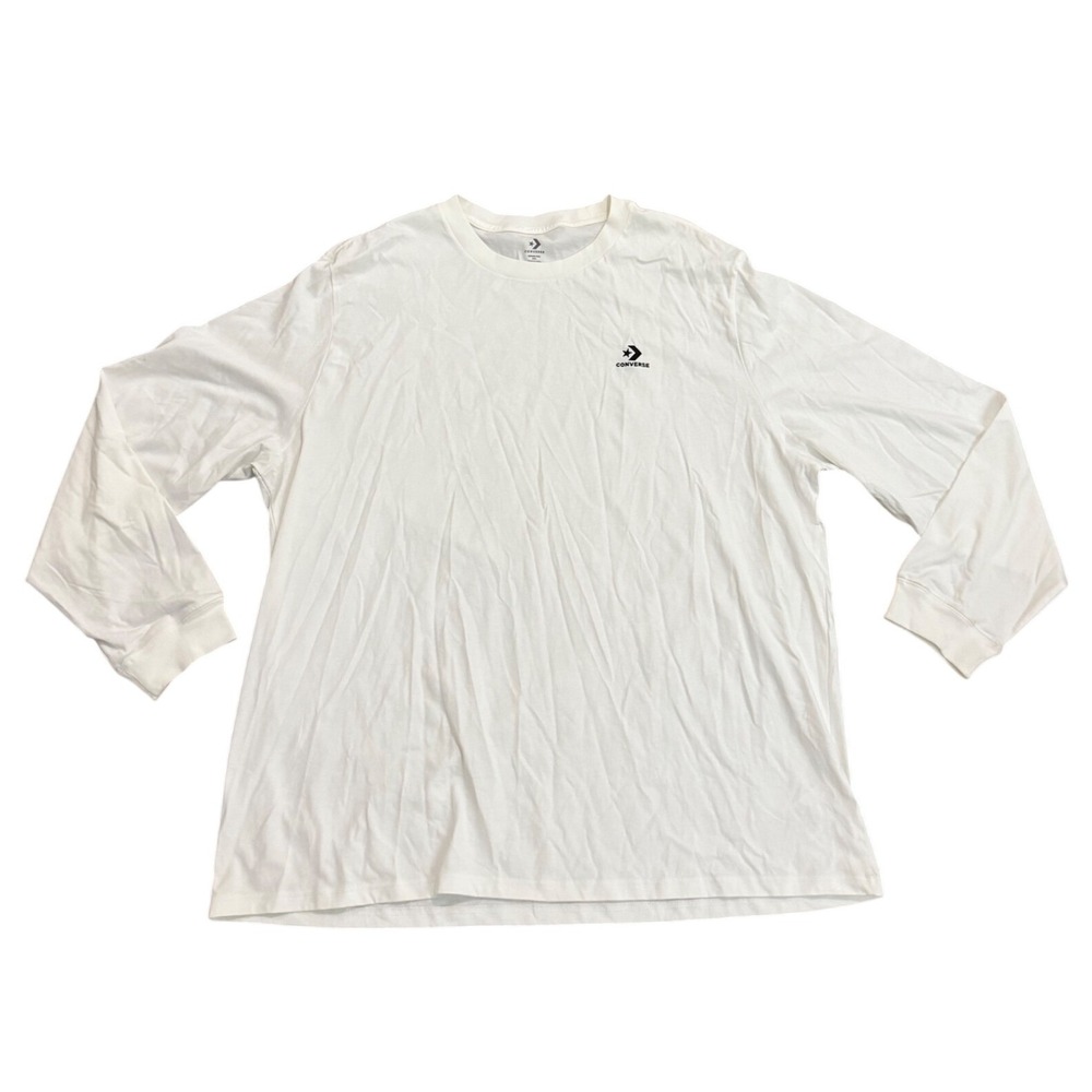 Converse Long Sleeve T Shirt Mens XXXL White Crewneck Logo‎ Casual Tee